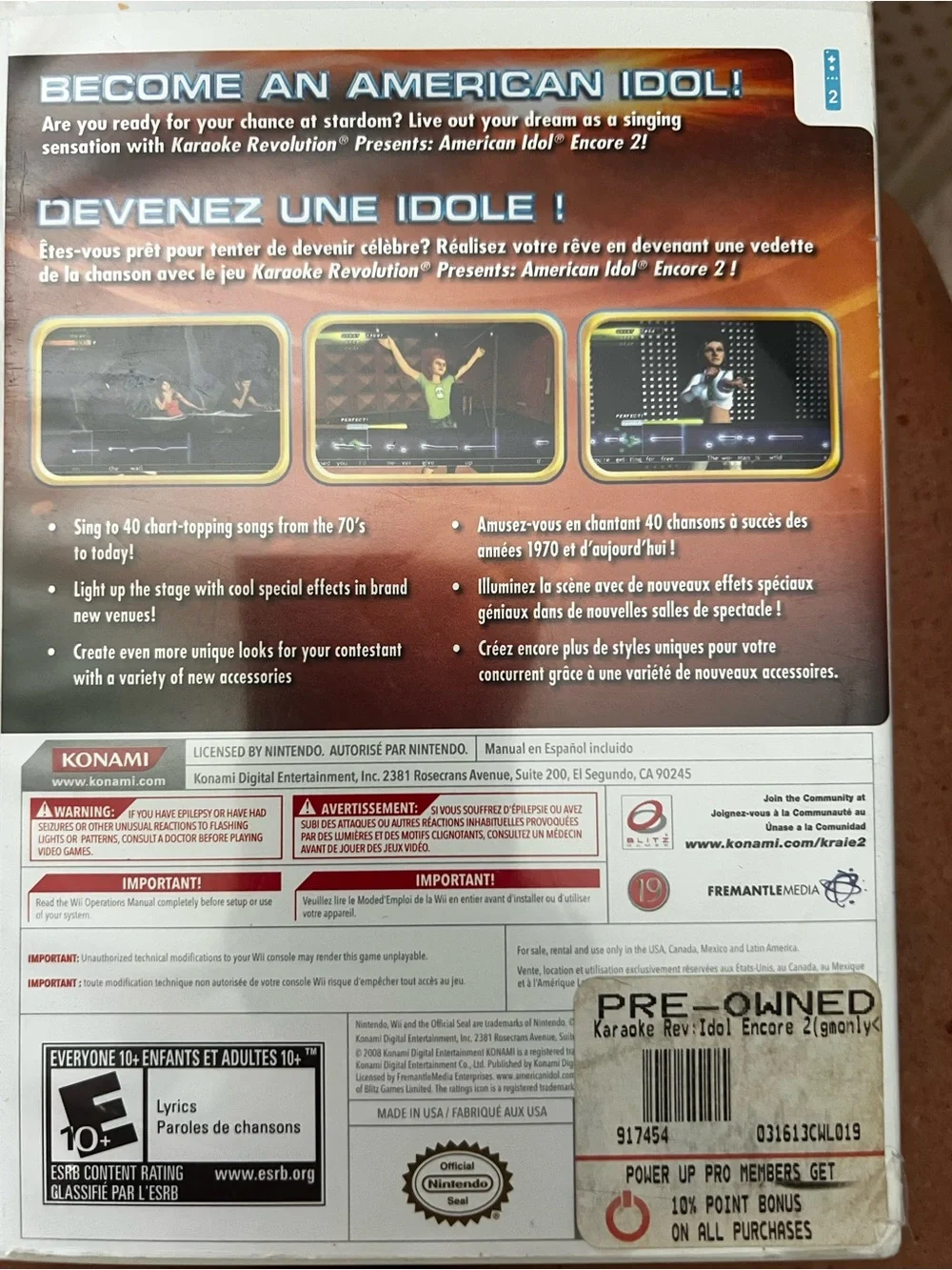 Konami American Idol Encore 2 (White) - Karaoke Revolution Video Game